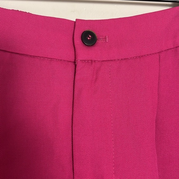 Zara Barbie Pink Lyocell Cropped Cuffed‎ Dressy Pants Size XS Coastal Grandma - Picture 3 of 13